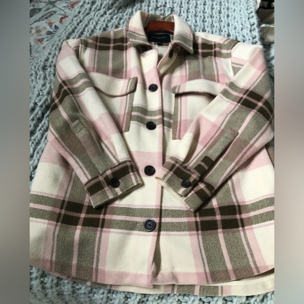 Banana Republic plaid car coat jacket. Size medium
